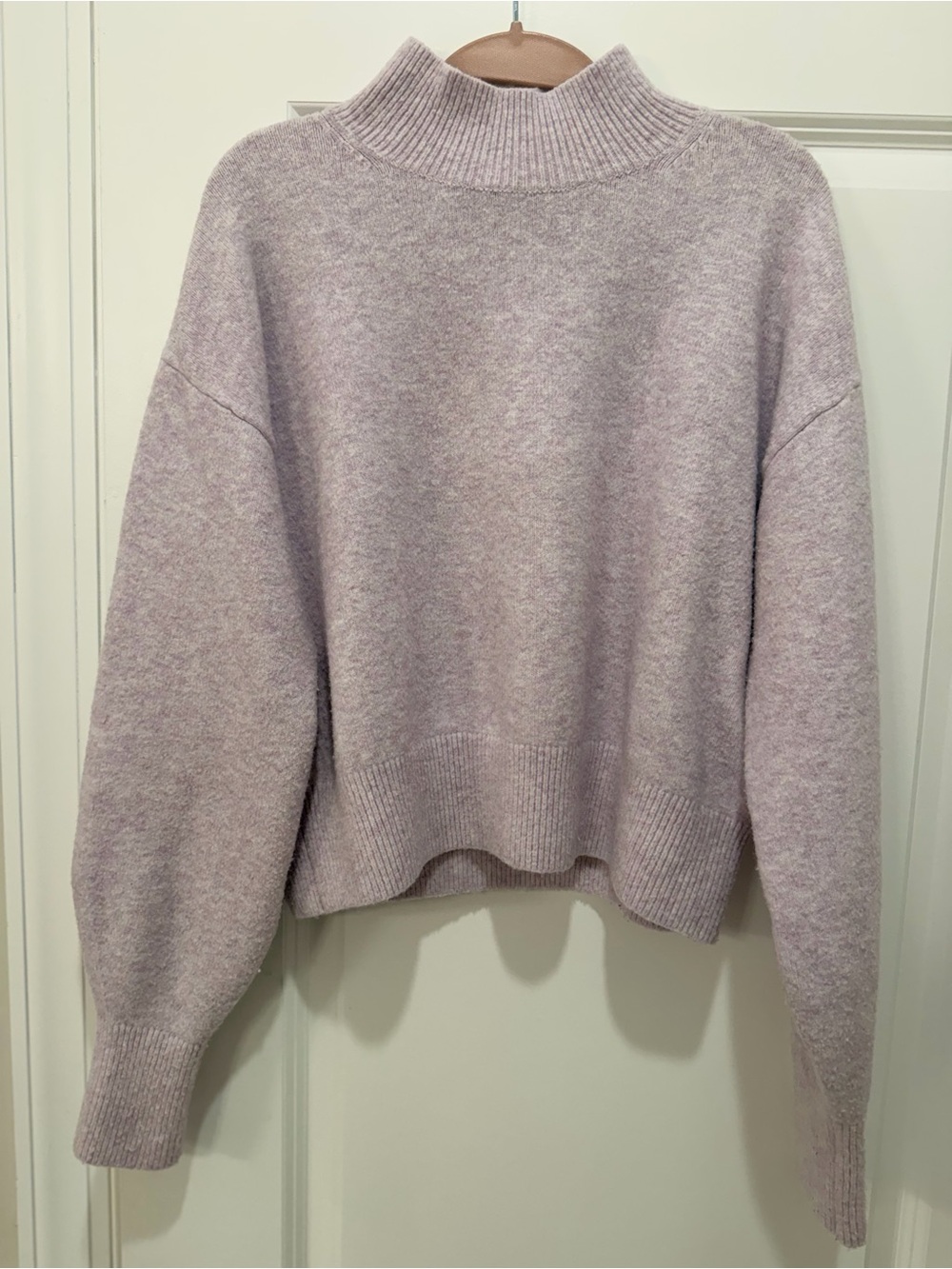 & Other Stories Lilac Ribbed Mock Neck Sweater